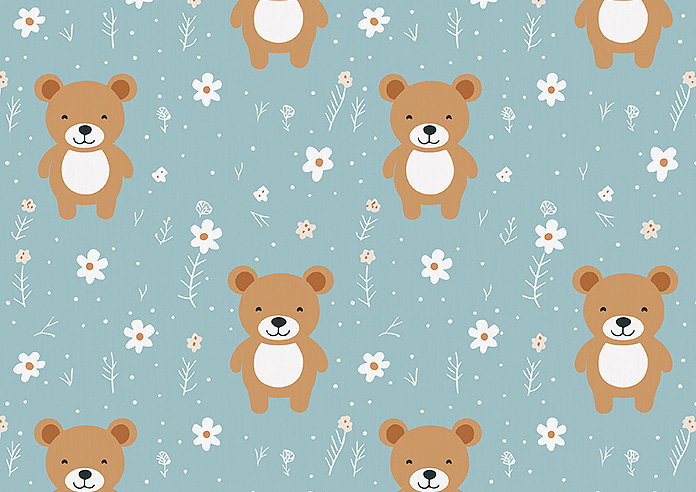 Teddy Trails, Baby Blue - Roman Blind - Image 7